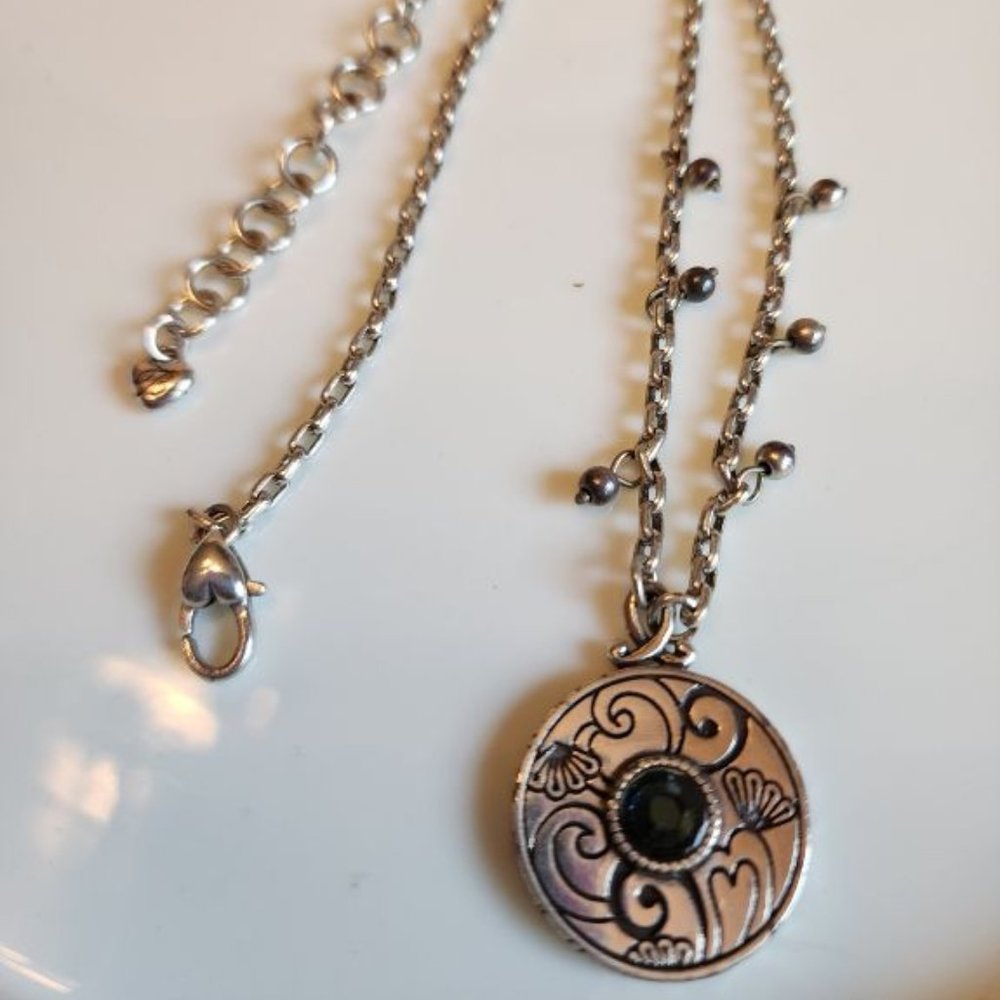 BRIGHTON MEDALLION WITH CENTER SAPPHIRE NECKLACE